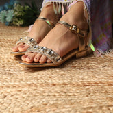 Mira (Silver Open Sandals diamond and stones )